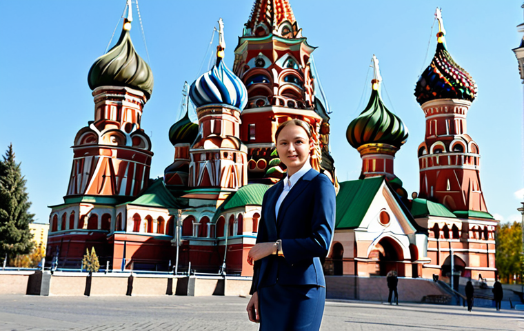 **
"A professional woman in Moscow, Russia, standing in front of the iconic Saint Basil's Cathedral. She is wearing a tailored, modest business suit appropriate for the Russian climate. The scene is bright and sunny, showcasing the vibrant colors of the cathedral. Perfect anatomy, correct proportions, natural pose. Safe for work, appropriate content, fully clothed, professional photography, high quality."
**